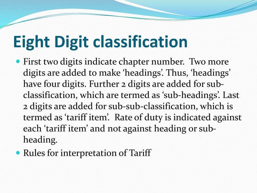 Eight Digit classification