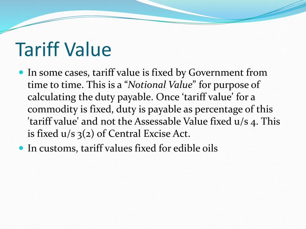 Tariff Value