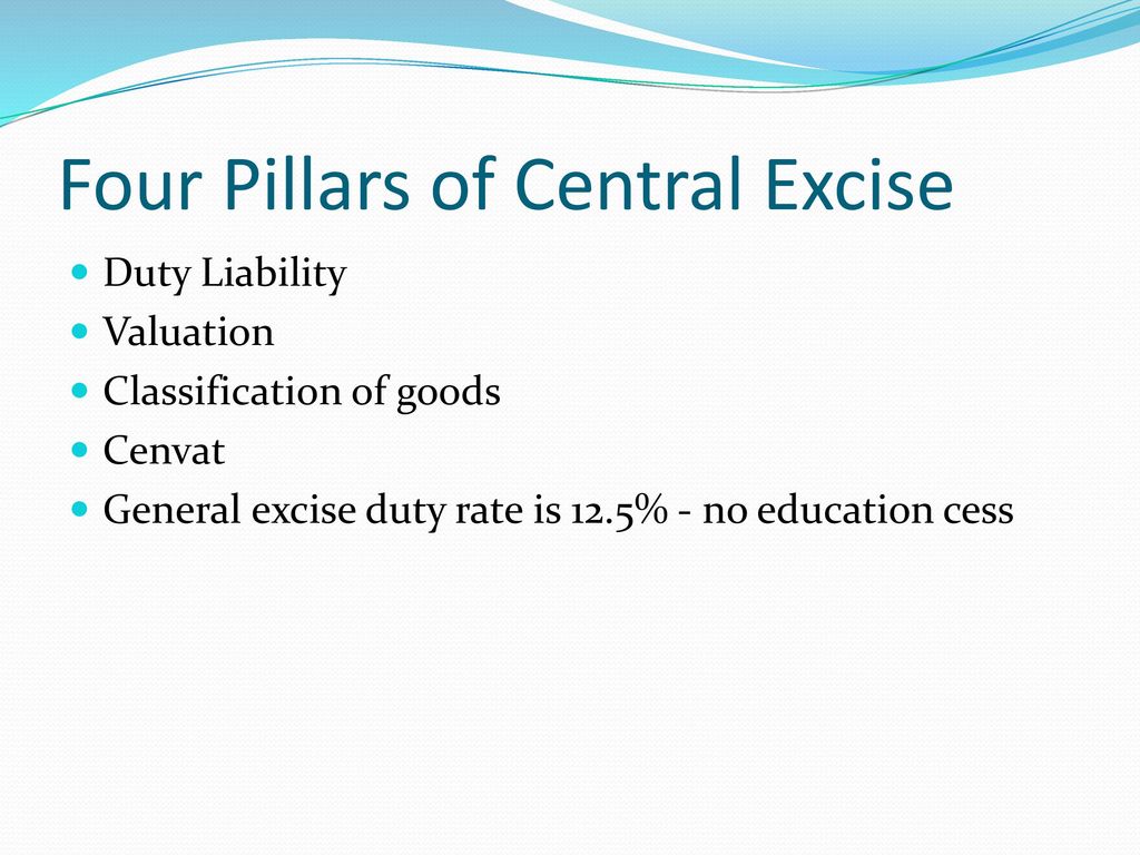 Four Pillars of Central Excise