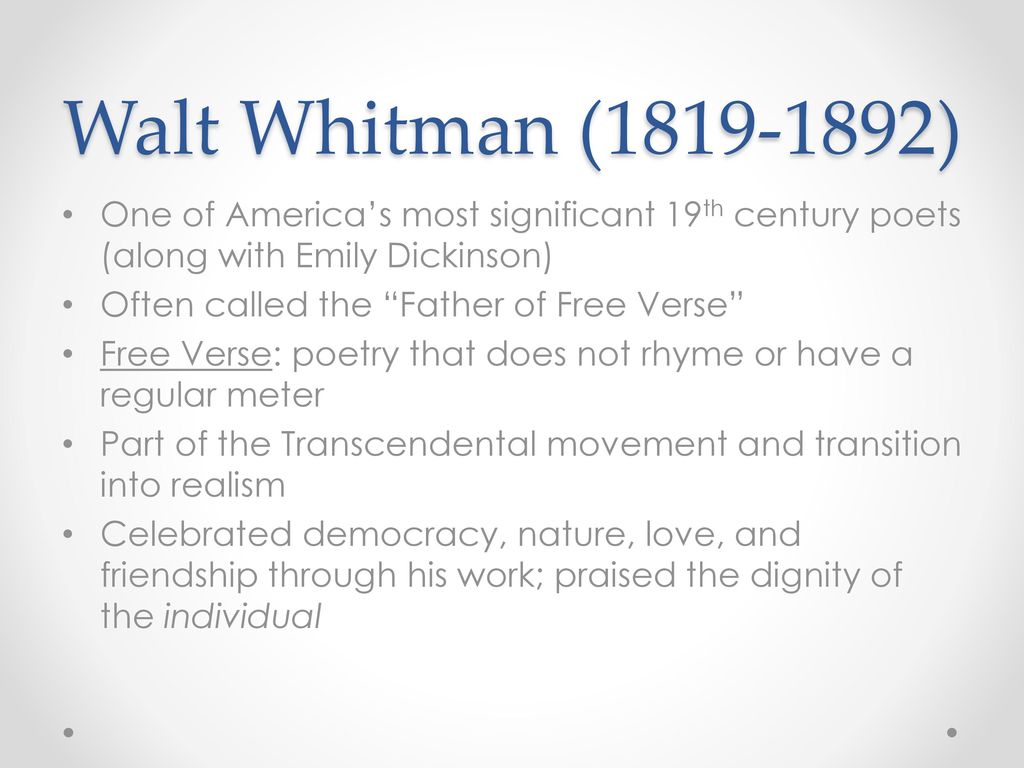 whitman short poems