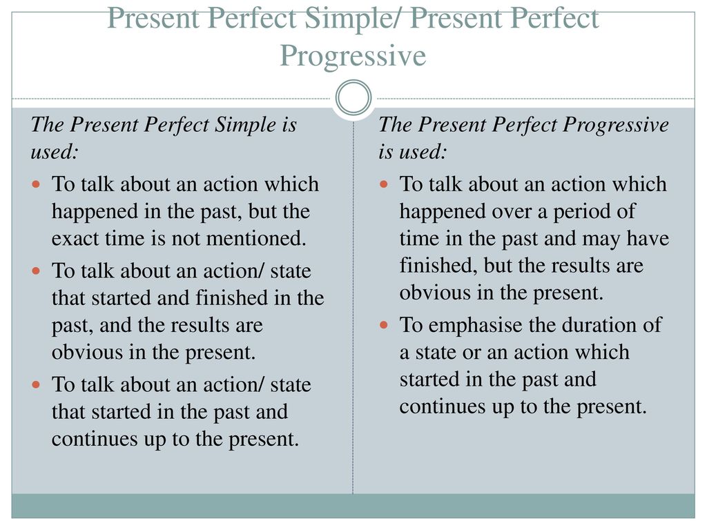 Week 4 PLAN The Present Perfect Simple vs The Present Perfect ...