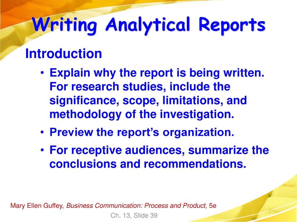 Writing Analytical Reports