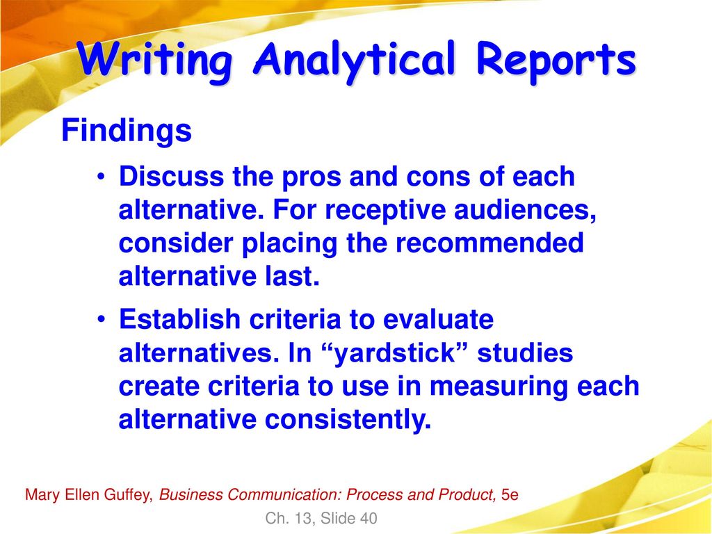 Writing Analytical Reports