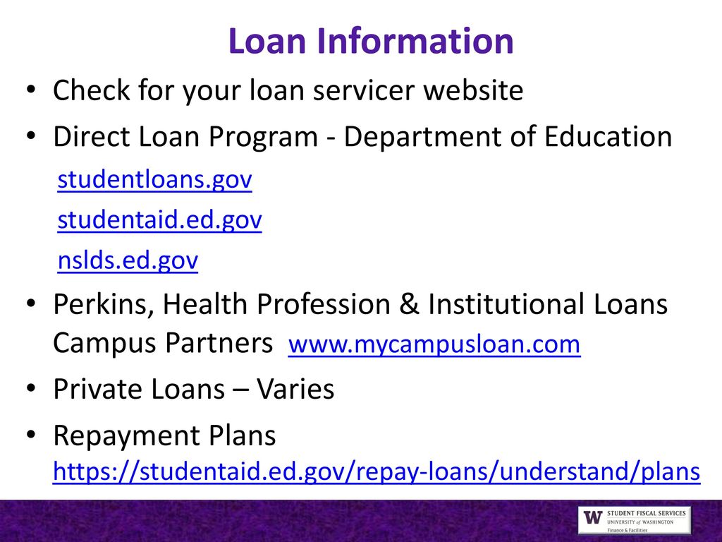 Uw tips on student loan repayment for student fiscal services ppt