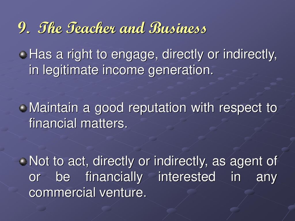 9. The Teacher and Business