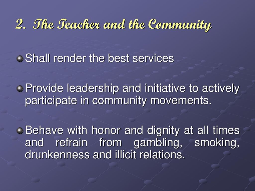 2. The Teacher and the Community