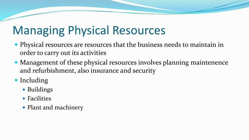 physical resources in business definition