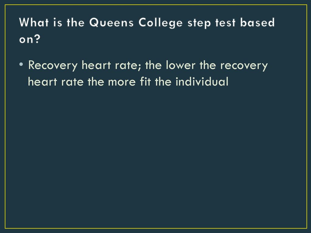 Queens College Step Test Results Chart