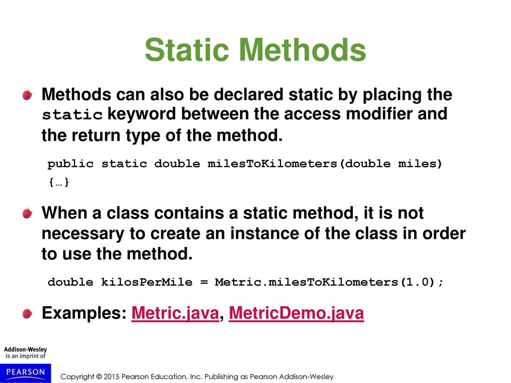 Topics Static Class Members Overloaded Methods Overloaded Constructors ...