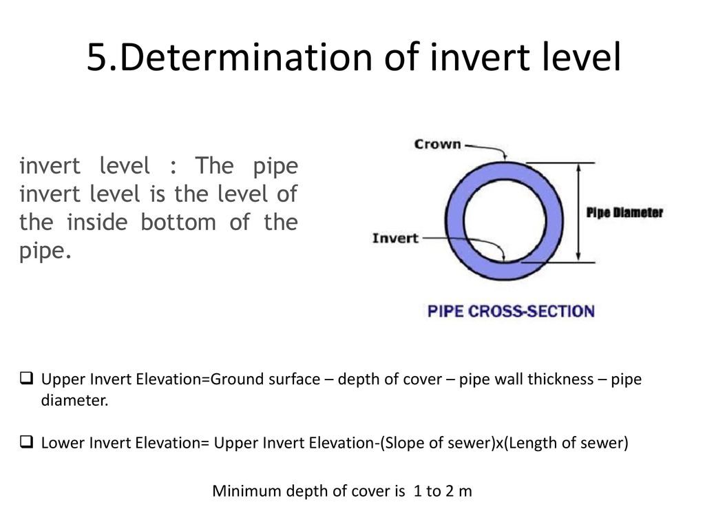 5.Determination of invert level