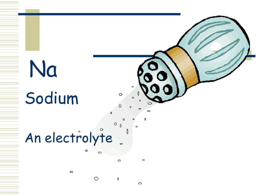 Na Sodium An electrolyte