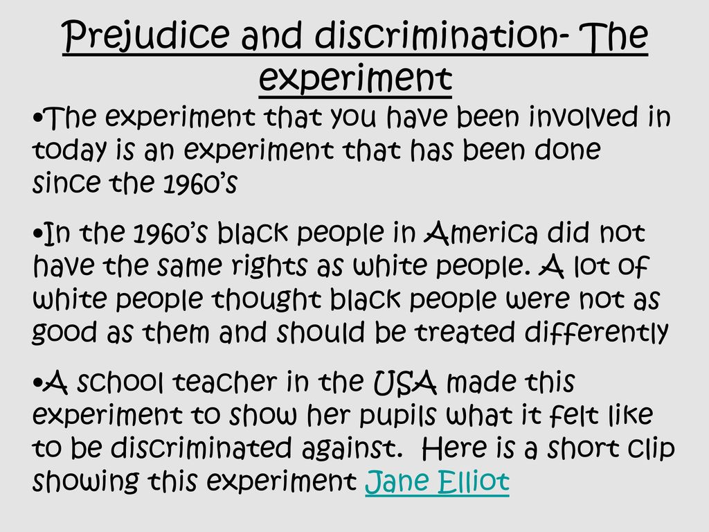 prejudice experiment