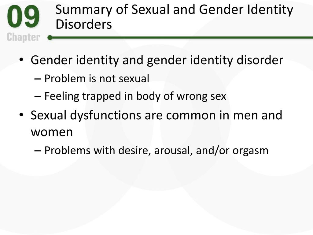Summary of Sexual and Gender Identity Disorders