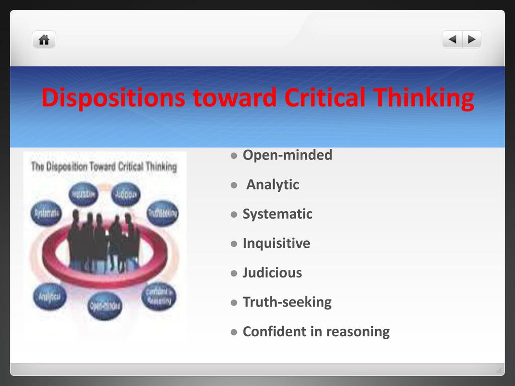 dispositions toward critical thinking