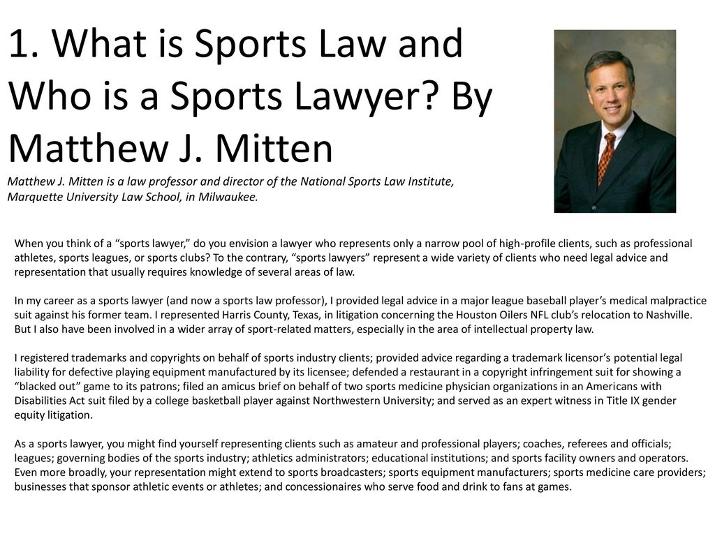 An Introduction To Sports Law - Ppt Download
