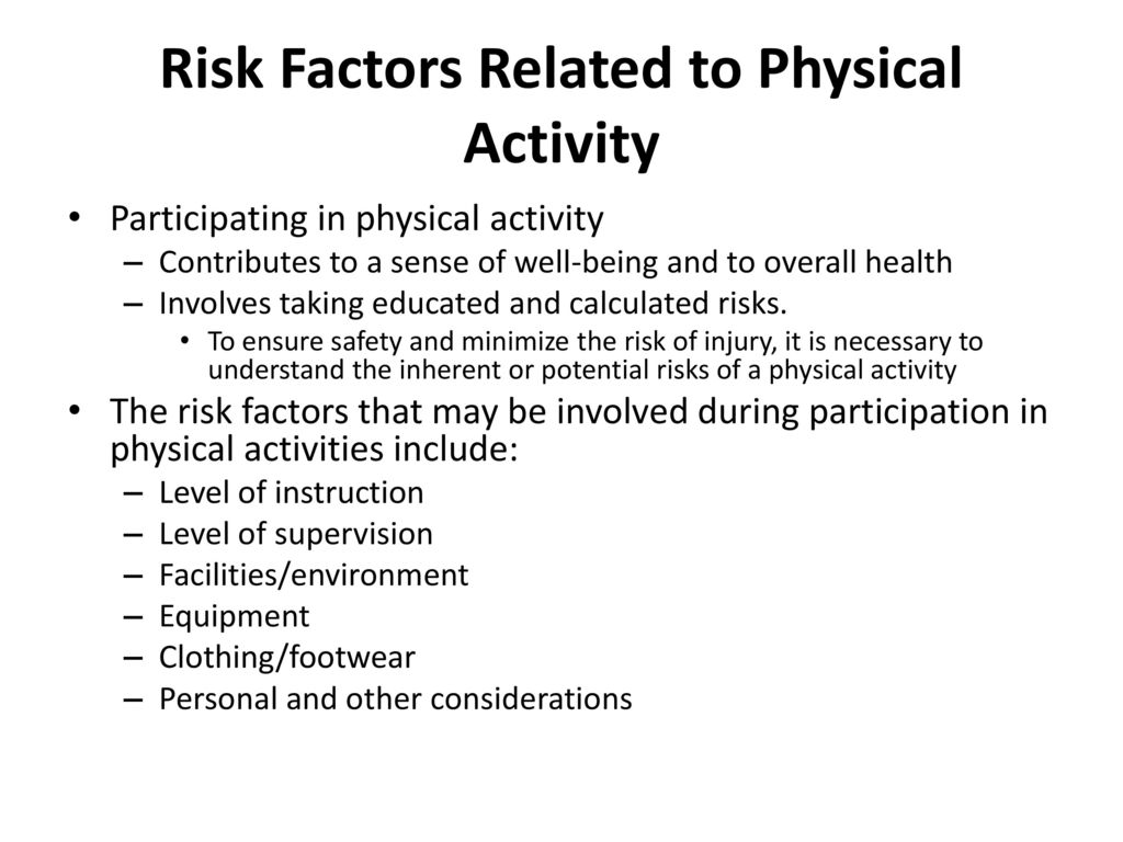 Managing Risks Related to Physical Activity - ppt download