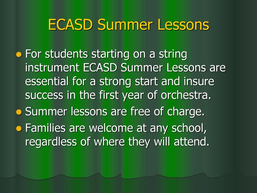Welcome to the ecasd orchestra program ppt download