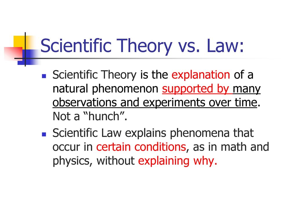 Scientific Theory vs. Law: