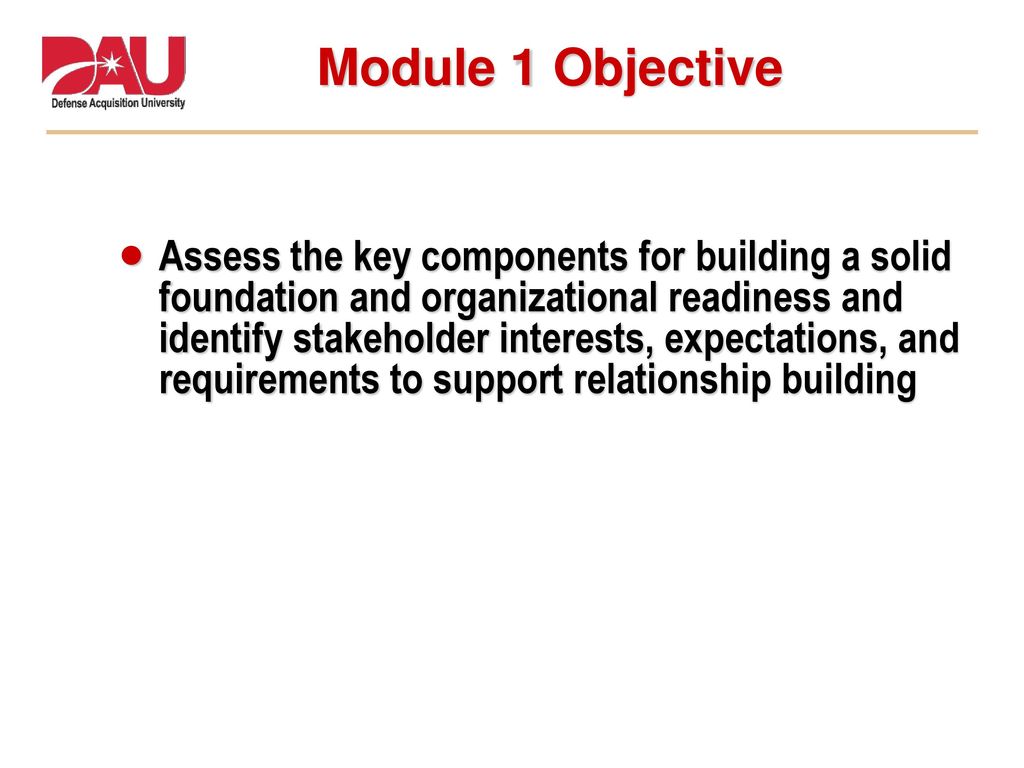 Module 1 Objective