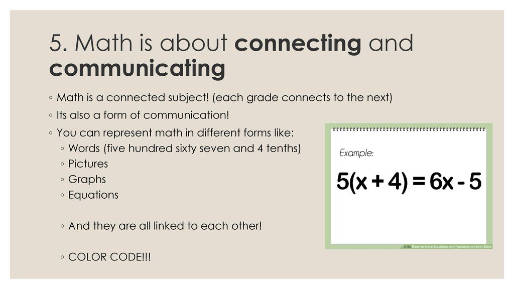 5. Math is about connecting and communicating