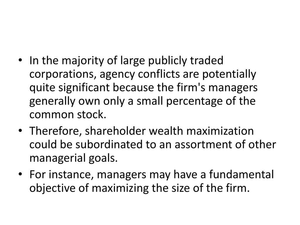 shareholder maximization conflicts shareholder maximization conflicts