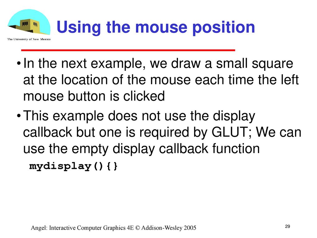 Using the mouse position