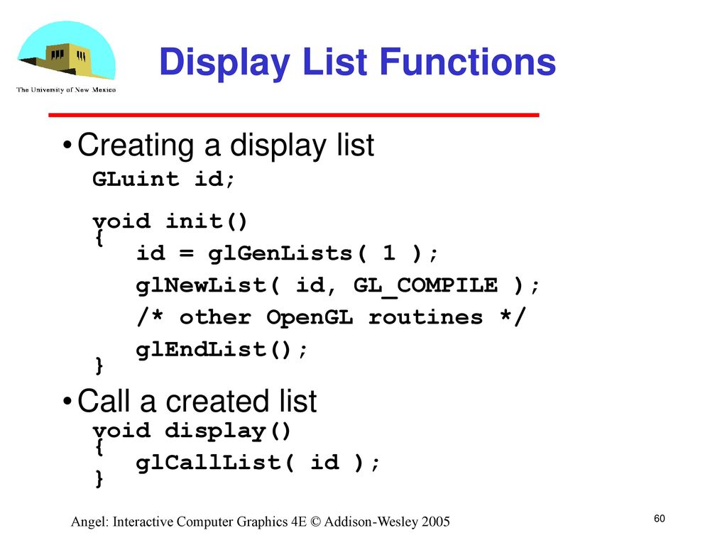 Display List Functions