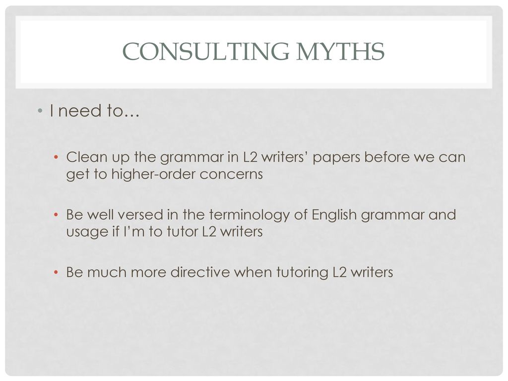 Consulting Myths I need to…