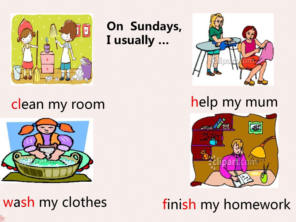 My mum write shopping. On Sunday рисунок. Рисунок на тему on Sundays. Help my mum картинка для детей. On Sundays 3 класс.