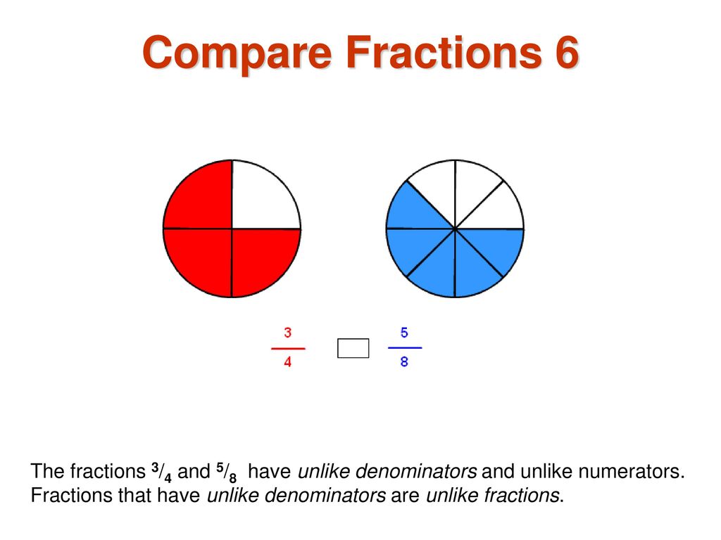 Compare Fractions 6