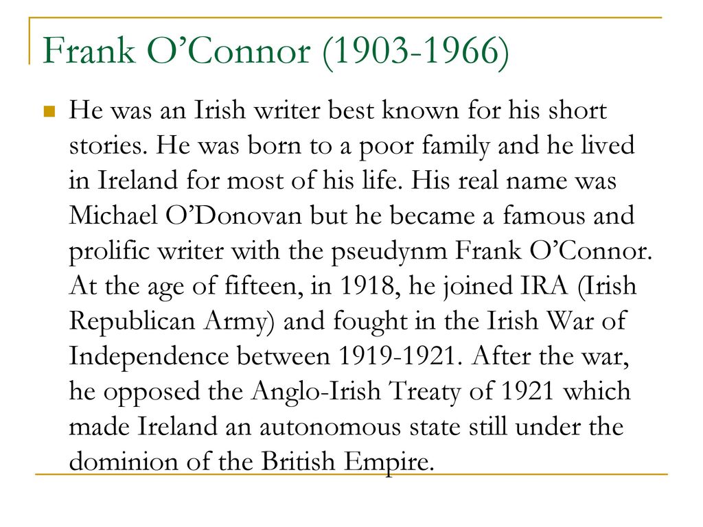 GUESTS of the NATION by FRANK O'CONNOR - ppt download
