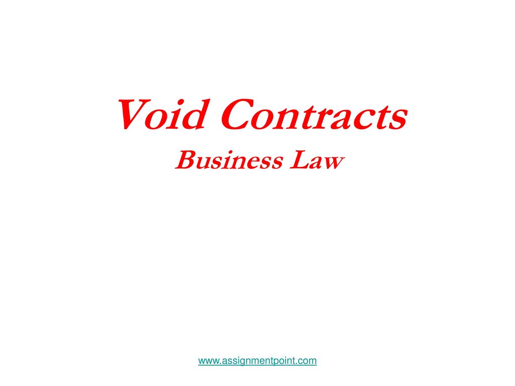 void contract in business law