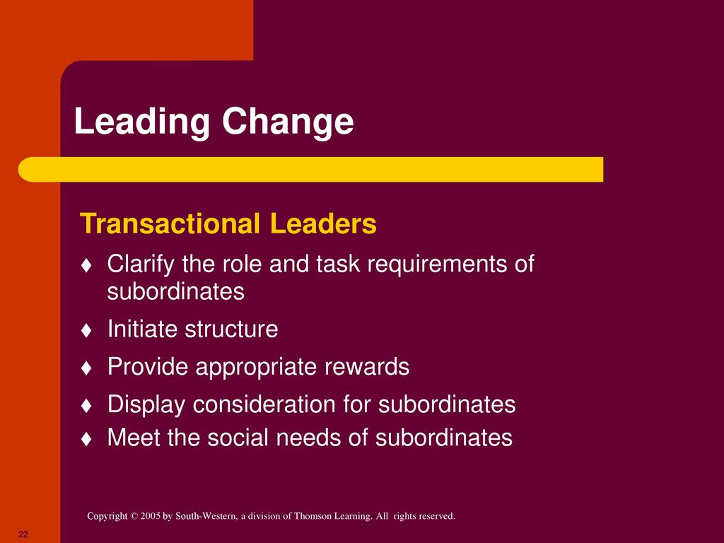 Leading Change Transactional Leaders
