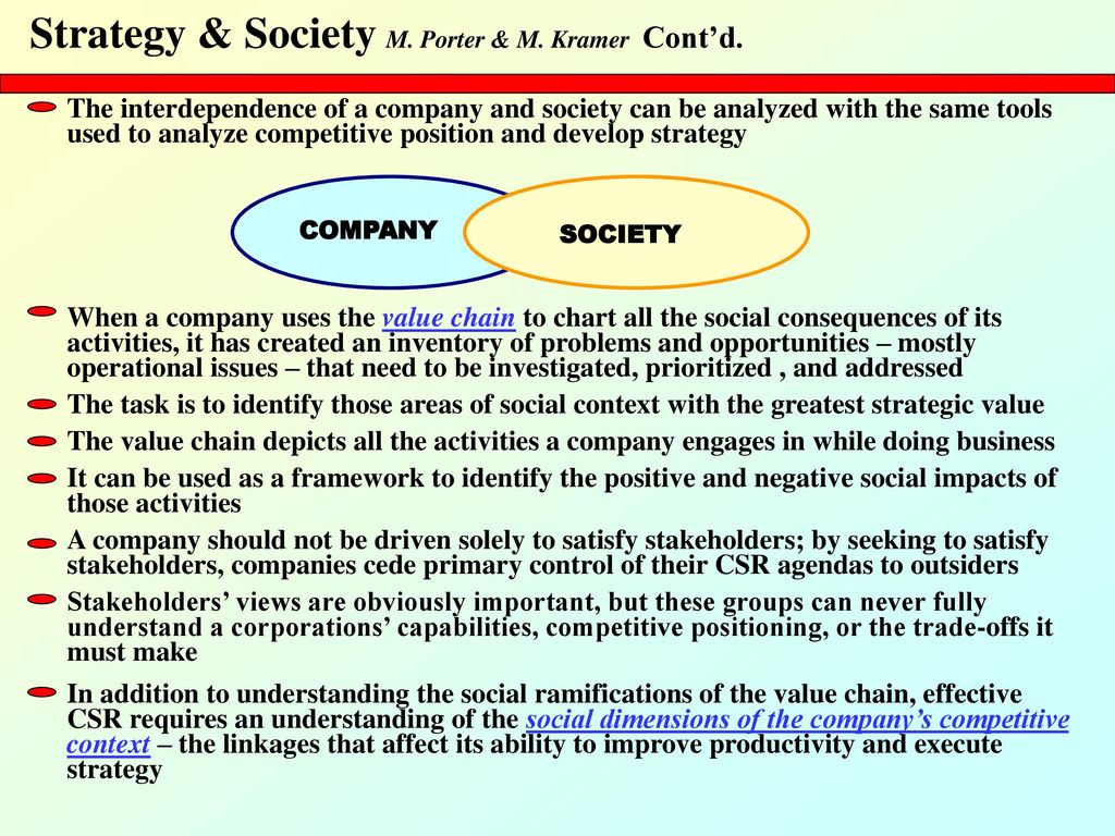 Strategy & Society M. Porter & M. Kramer - ppt download