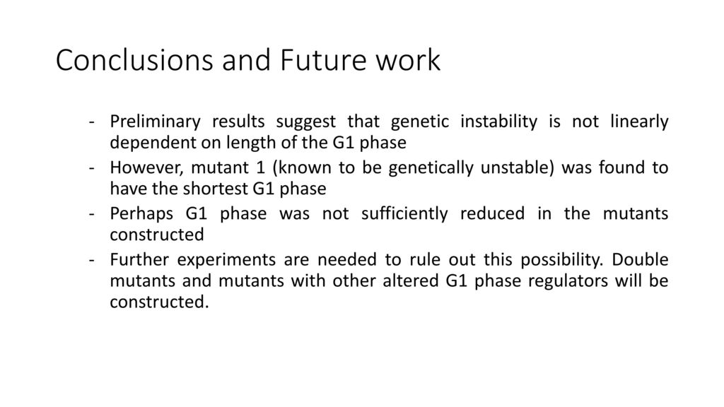 Addressing the role G1 phase length on genetic instability in S Biology Diagrams
