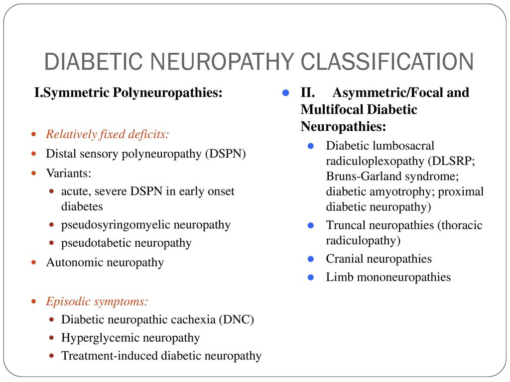 classification of diabetic neuropathy
