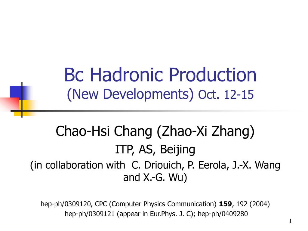 Hadronic Production New Developments Oct Ppt Download