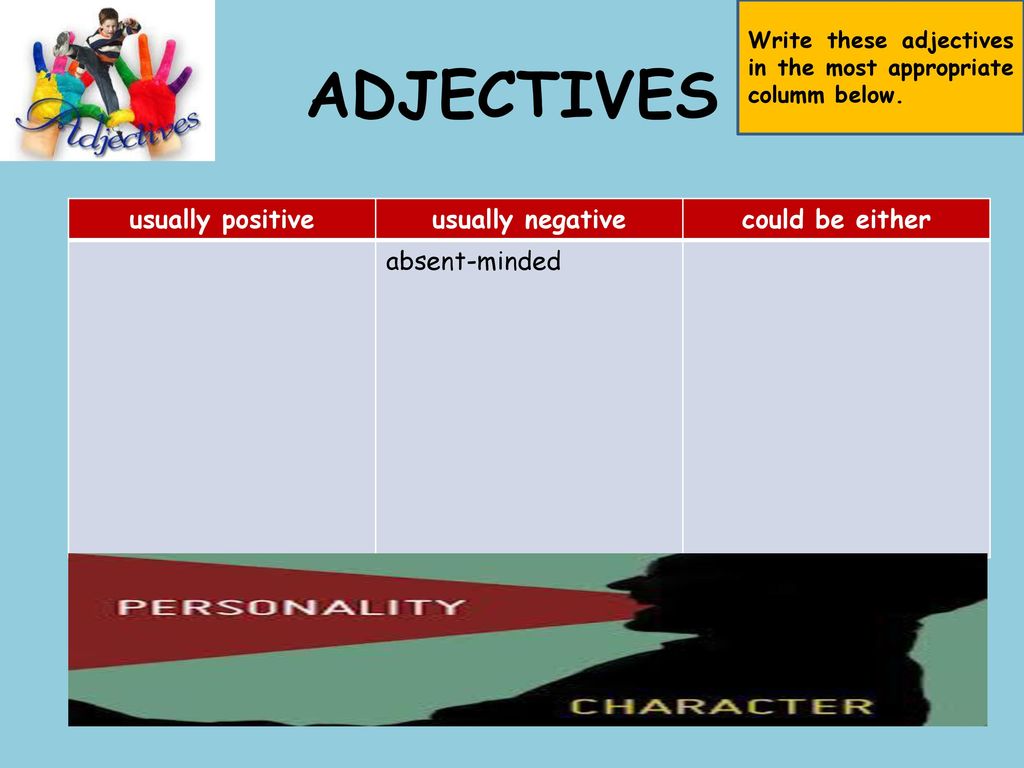 Which of these adjectives. These are adjectives.