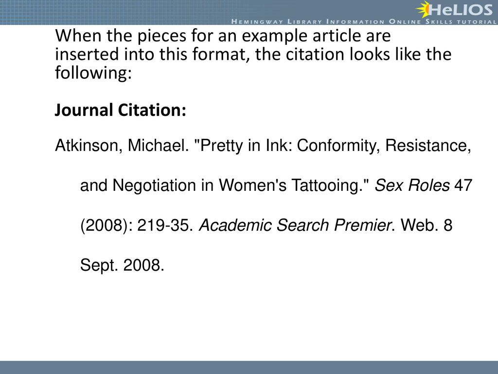 Creating Citations Objective Students Will Understand How To Create A Citation Using Mla Format Ppt Download