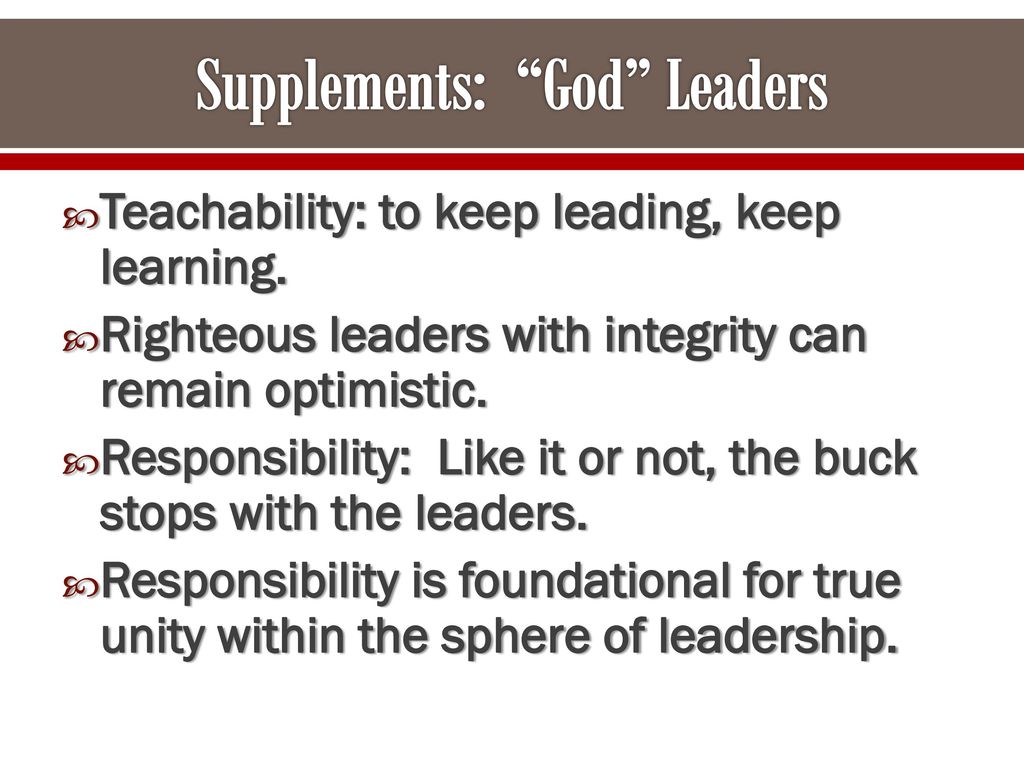 Supplements: God Leaders