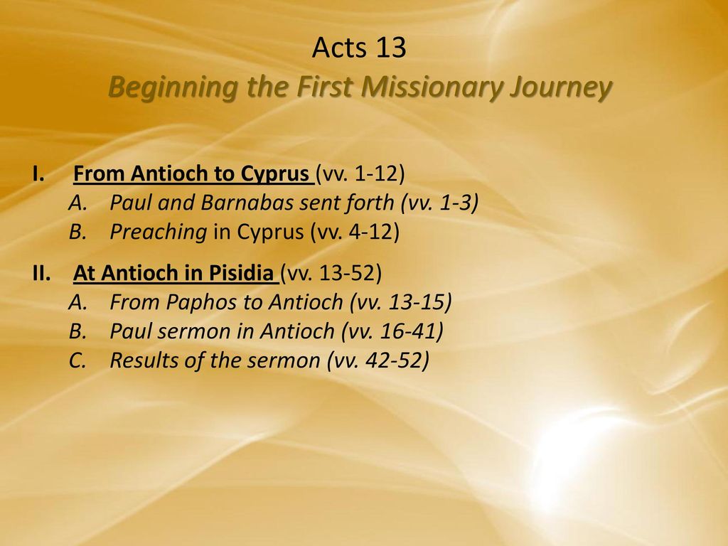 Beginning the First Missionary Journey