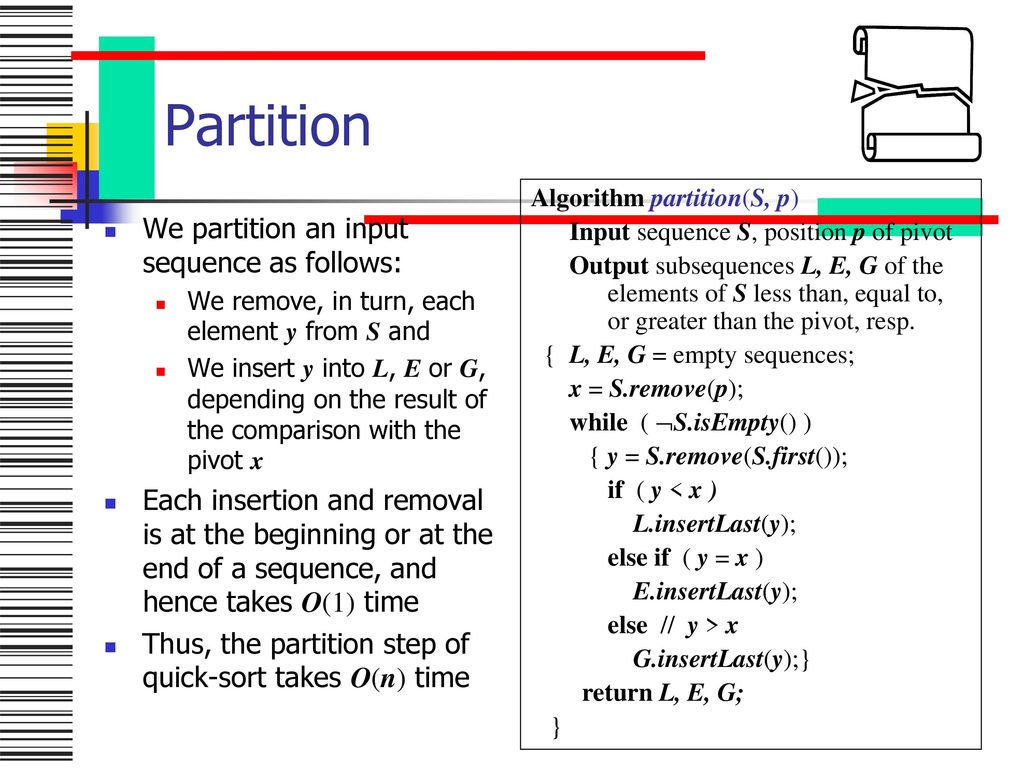 Partition We partition an input sequence as follows: