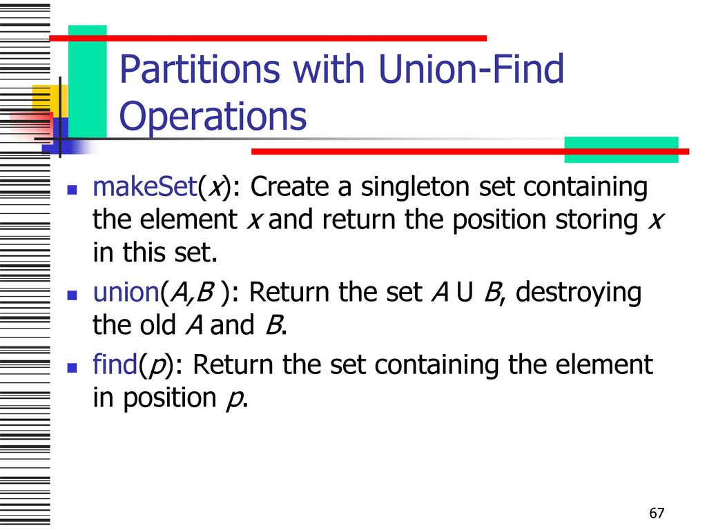 Partitions with Union-Find Operations