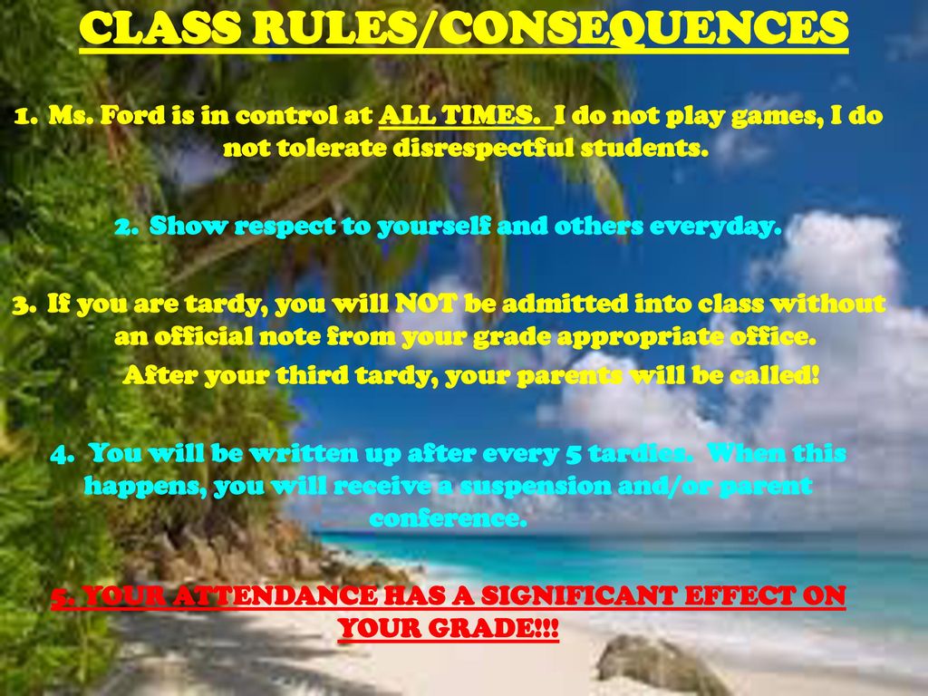 CLASS RULES/CONSEQUENCES