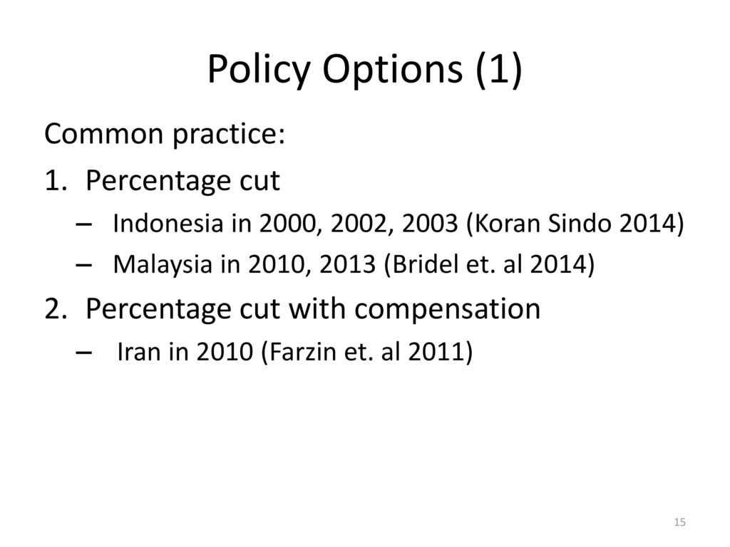Equilibrium Strategy For Gasoline Subsidy Policy Removal Ppt