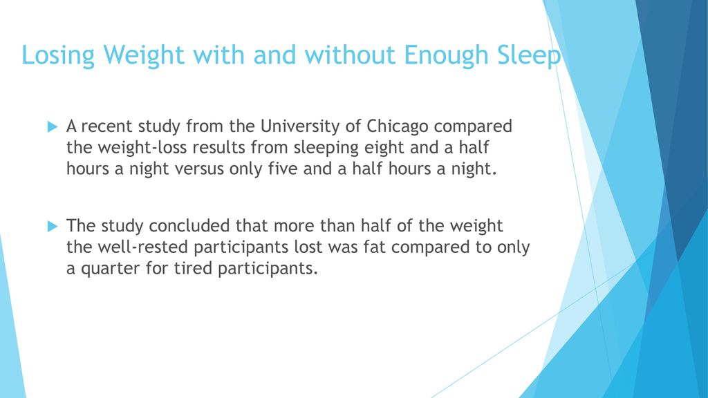 Losing Weight with and without Enough Sleep