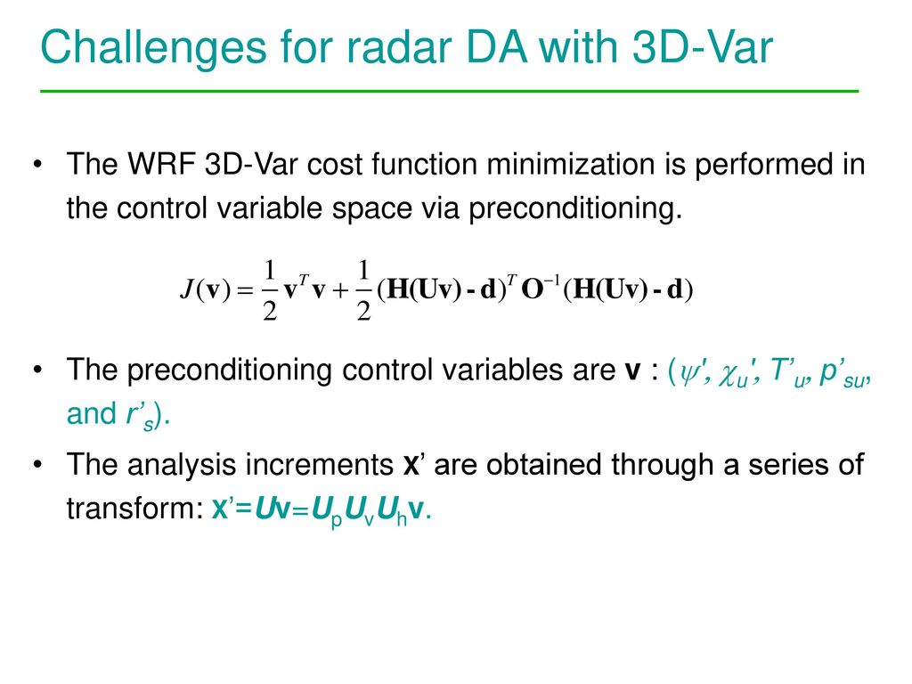 Doppler Radar Data Assimilation with WRF-Var - ppt download