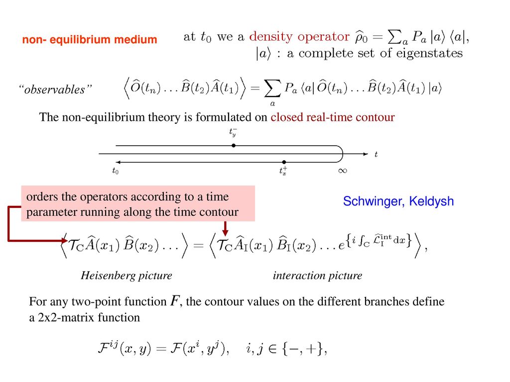 The non-equilibrium theory is formulated on closed real-time contour