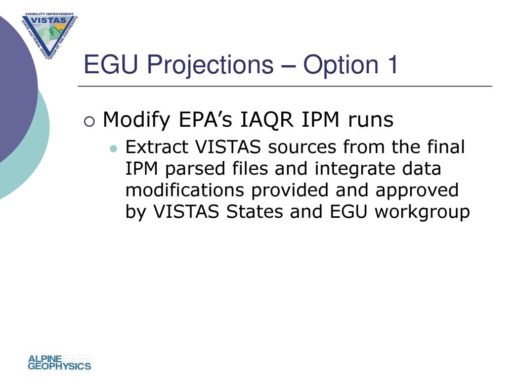 EGU Projections – Option 1