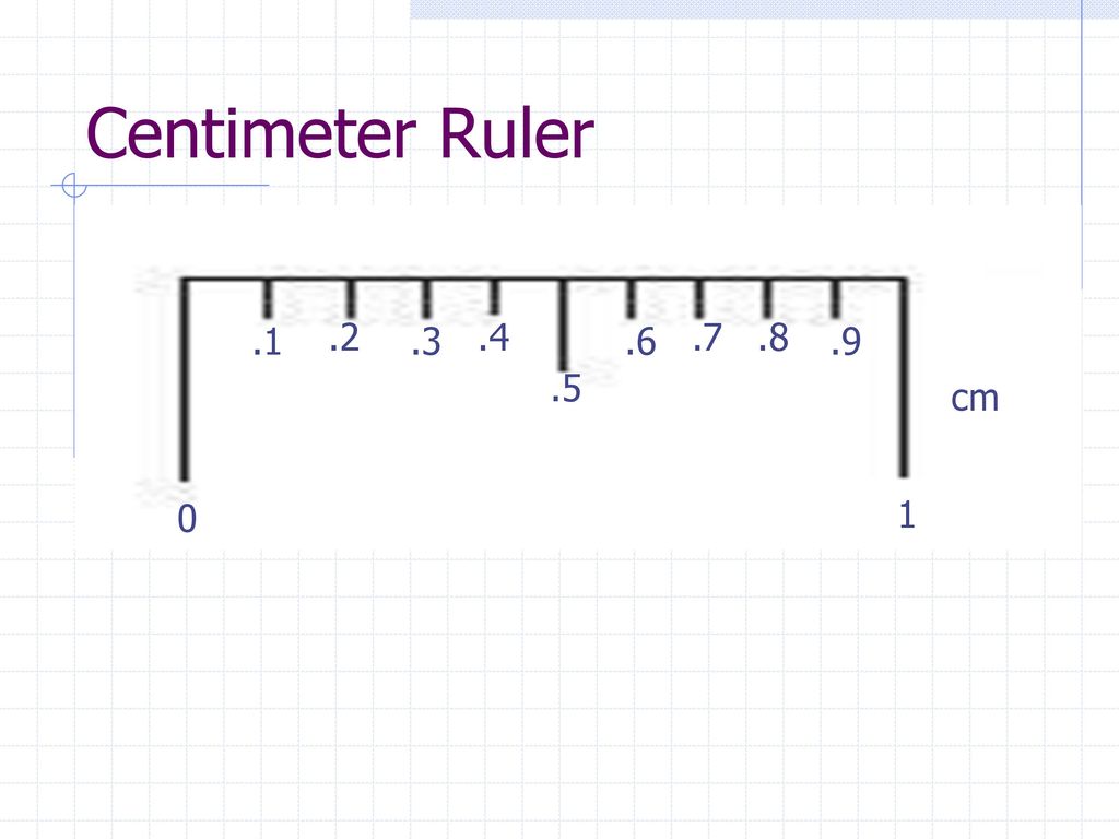 5 cm on a ruler